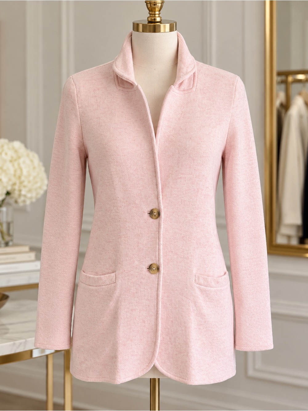 J.Crew Factory Sweater Blazer Light Pink Cotton XXS G9309